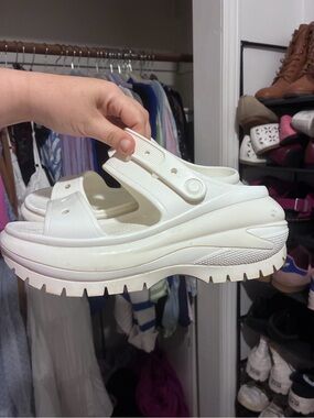 White Crocs Classic Mega Crush